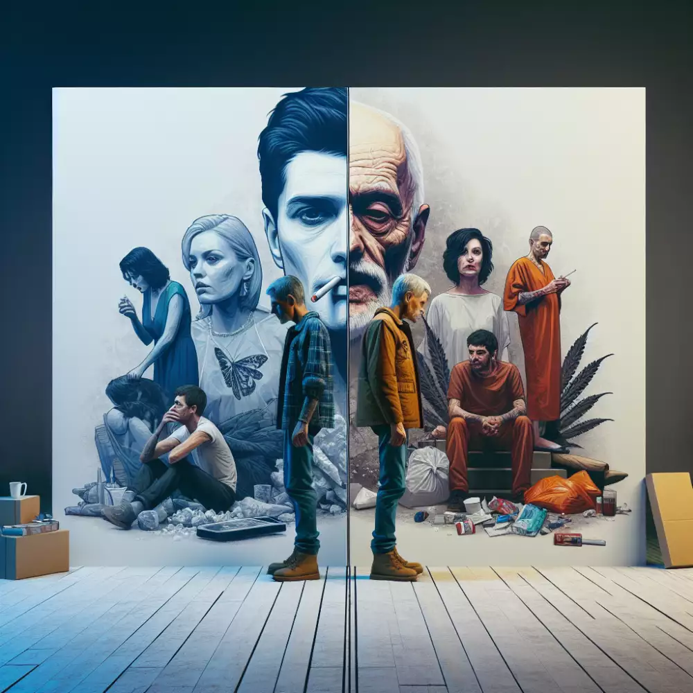 lidi pred a po drogach