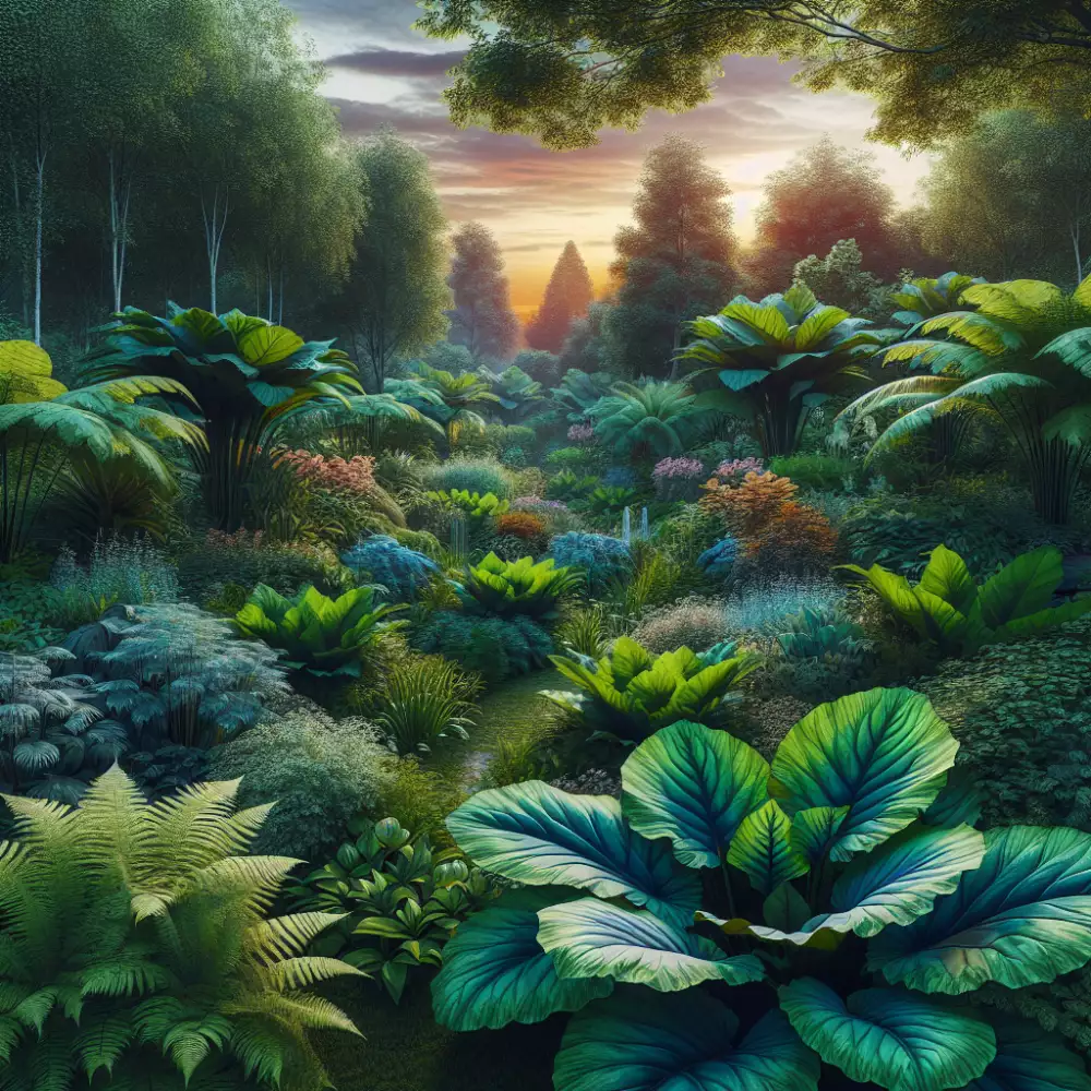 zahradní rostliny s velkými listy